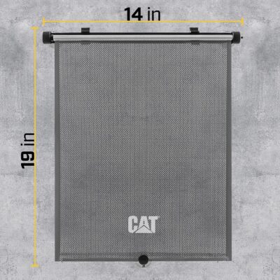 CAT Retractable Pull-Down Back Seat Side Window Shades for UV Sun Protection, Universal Fit, 2-Pack, Gray, Modern Style, 14x19in - Image 8