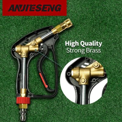 Stubby Pressure Washer Gun with 360° Swivel, 5000 PSI Short Power Washer Gun, 3/8" Quick Connect & M22-14 Fitting, Pressure Washer Spray Gun for Foam Cannon, Car Washing & Detailing - Image 4